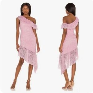Majorelle Lace Midi Dress Pink Gown Size Medium